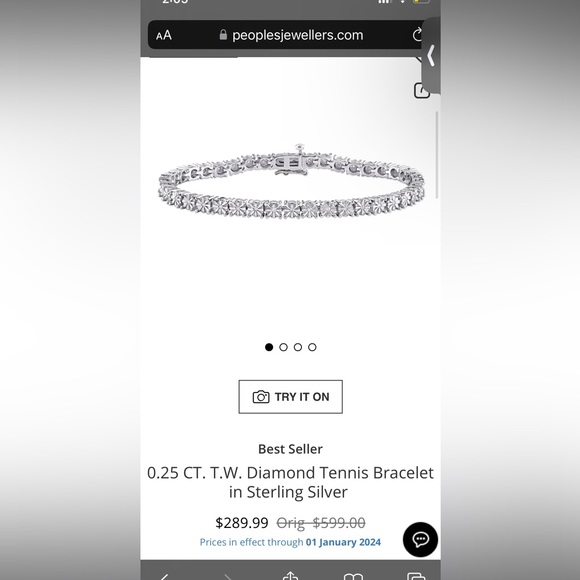 Sterling Silver Diamond Tennis Bracelet - Picture 4 of 4